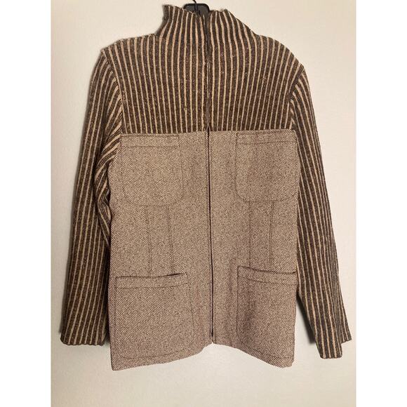 Valentino Vintage 70s Jacket Wool Blend Tweed & Knit ~ So Groovy ~ Sz 14 - Picture 4 of 10